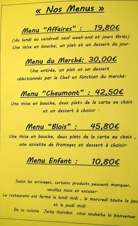 Les menus