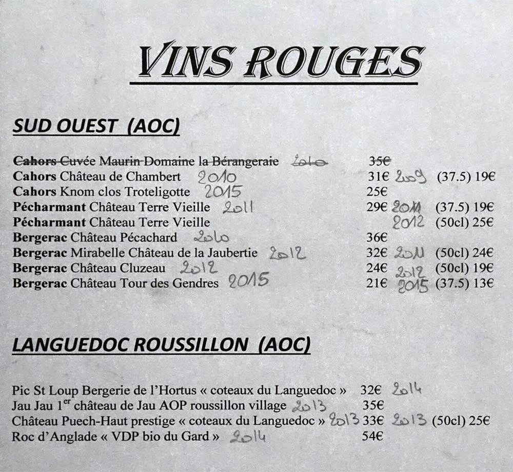 Vins rouges