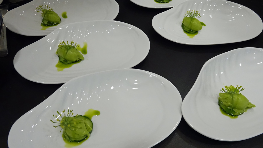 Dégustation du sorbet concombre au basilic
