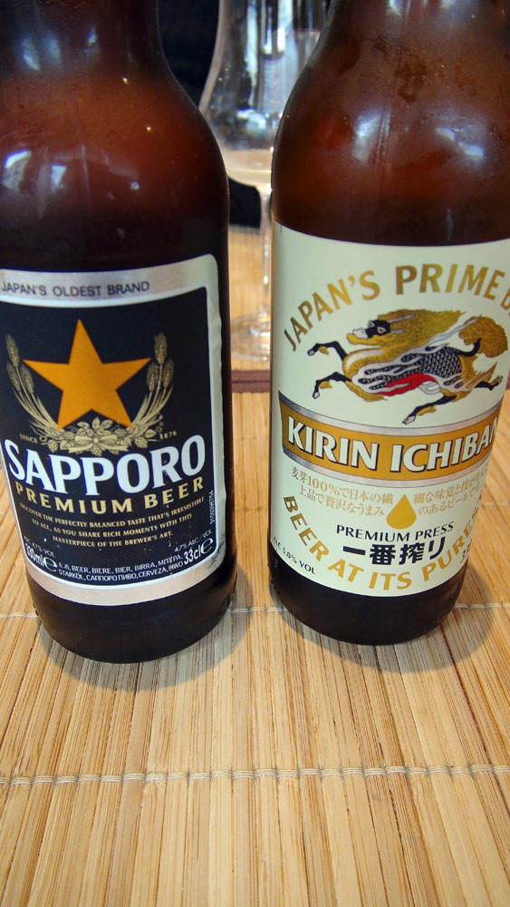 Bières japonaises (Sapporo et Kirin ichiban), 2 bières de fermentation basse, donc des "pils" 