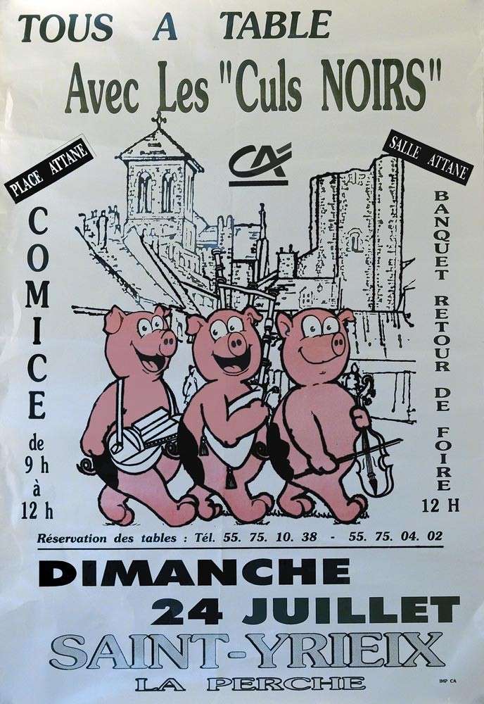 Affiche de la fête du Cul Noir à Saint-Yrieix en 1994