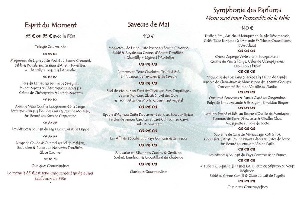 Les menus
