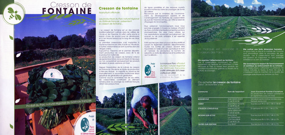 Le cresson dans le "PNR du Gâtinais français®"