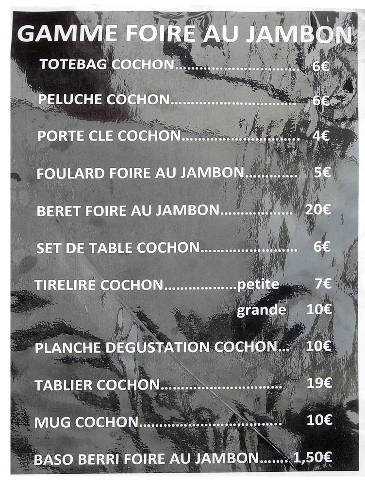 Tarifs de vente