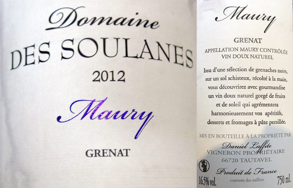 Maury 2012 Domaine Soulanes