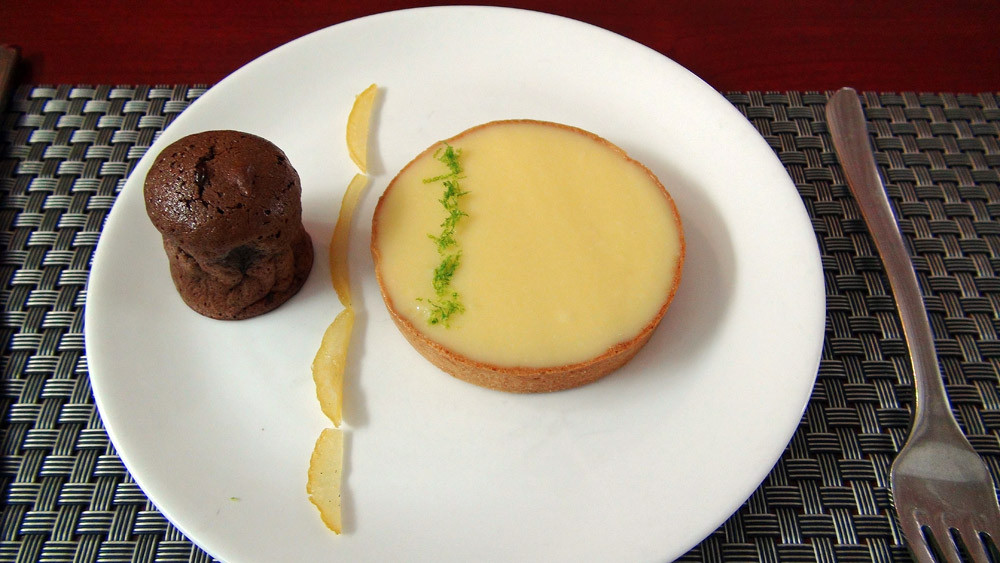 Tarte au citron et son moelleux au chocolat