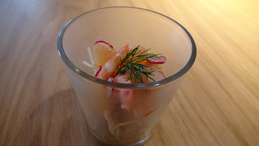 Crevettes concktail, choux raifort