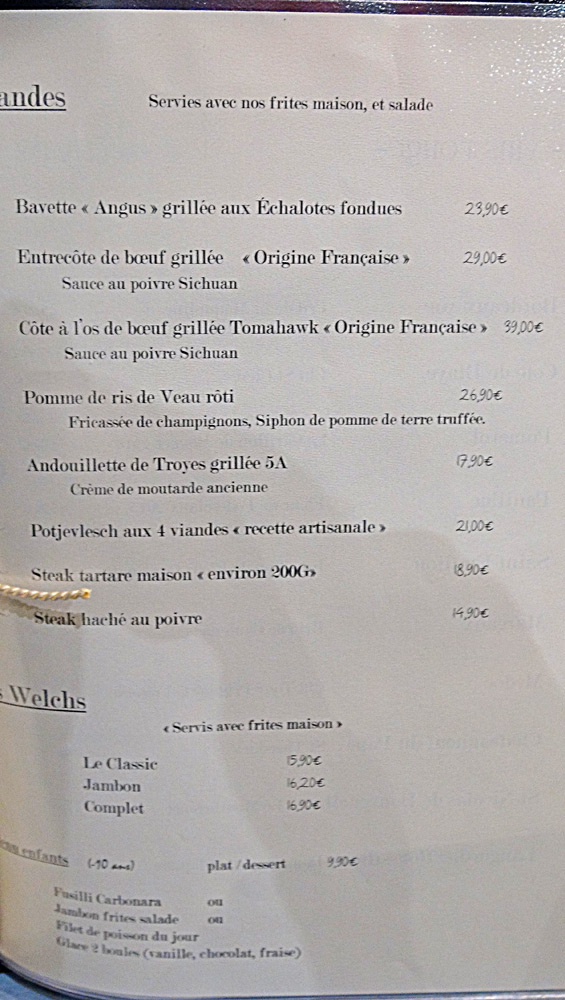 Viandes et "Welchs"