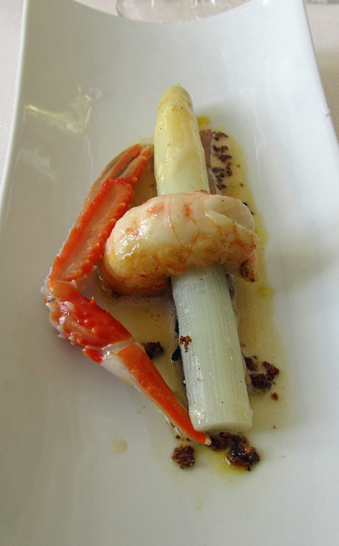 Asperge et langoustine