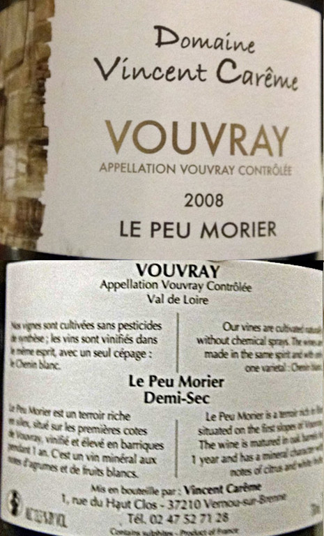 Vouvray demi-sec "Peu Morier" 2008