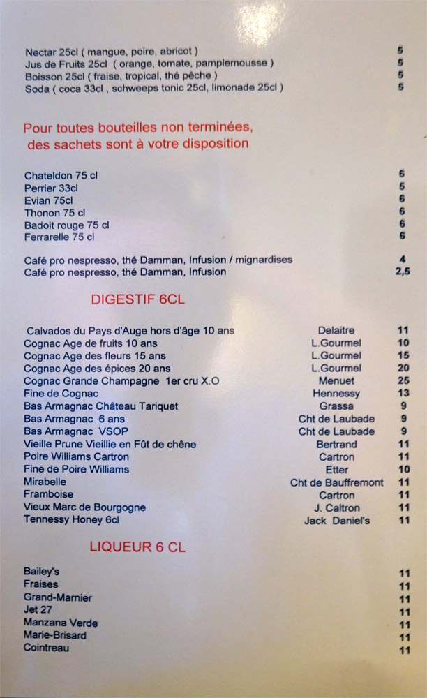 Jus & nectars de fruits, eaux, digestifs & liqueurs