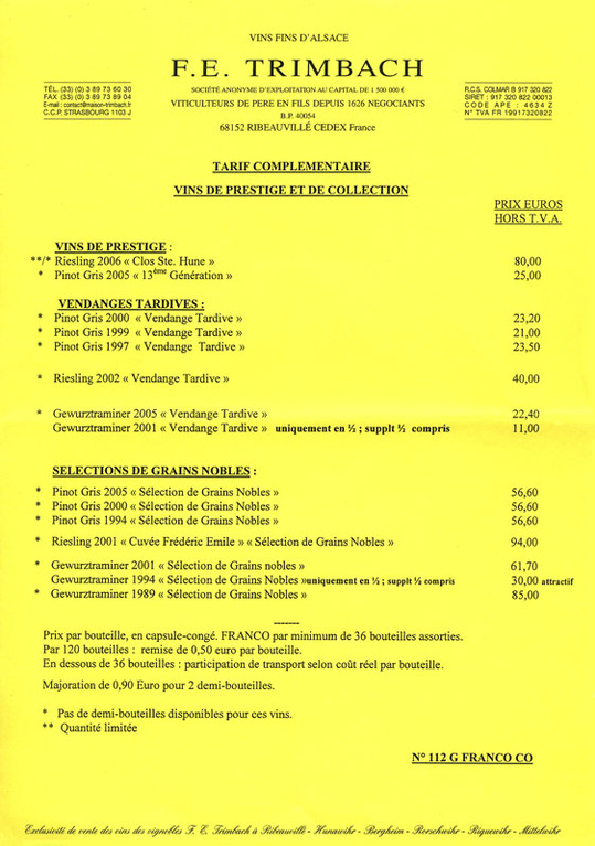 Tarif ht