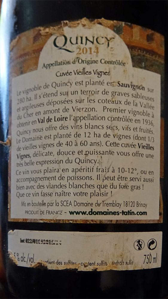 Quincy 2013 Vieilles vignes - Jean Tatin
