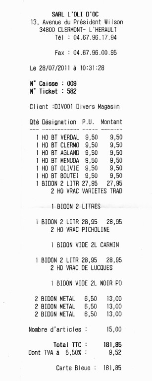 Quelques prix de vente