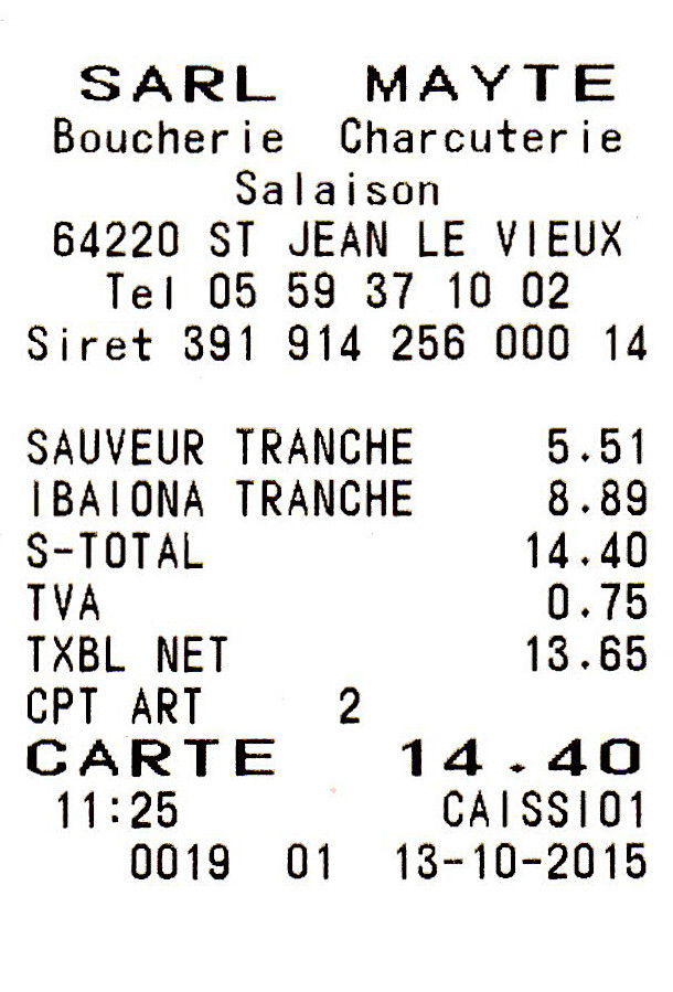 Ticket d'achat