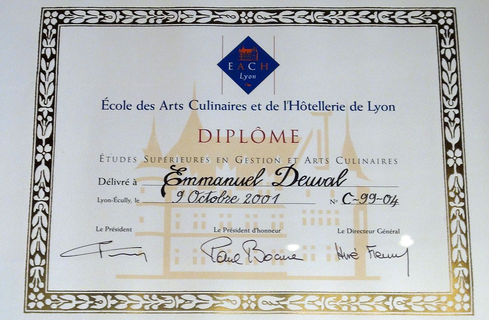 Le diplôme, signé "Paul Bocuse" !