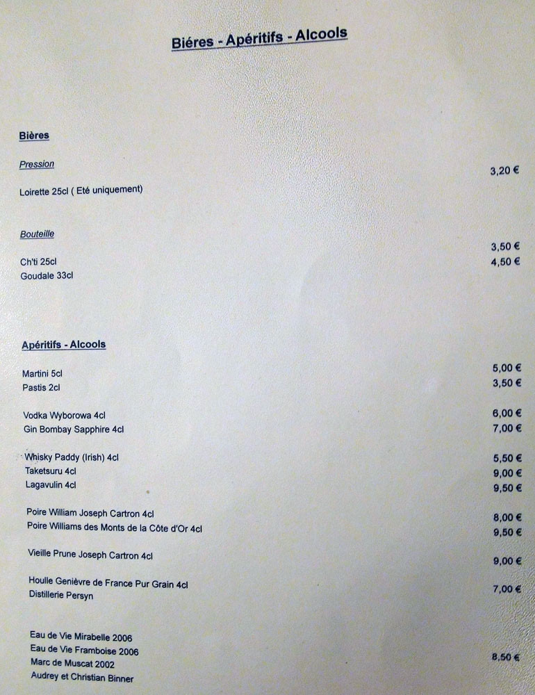 Bières, apéritifs & digestifs