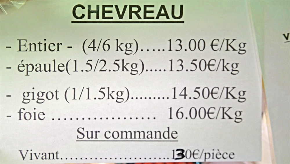 Viande de chevreau