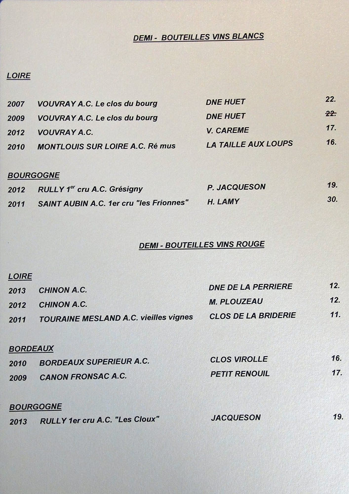 Demi-bouteilles vins blancs & rouges