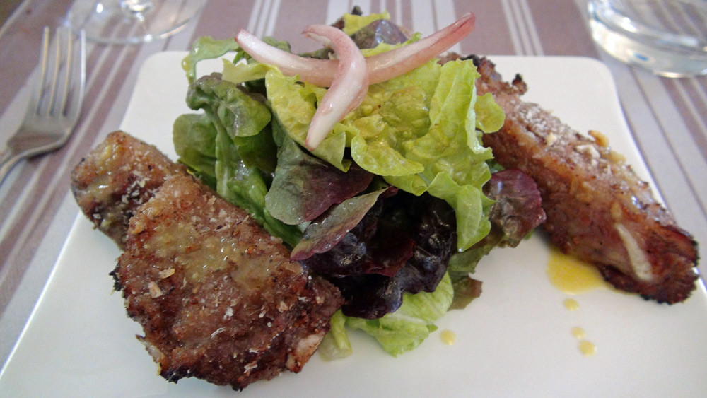 Travers de cochon noir de Bigorre marinés aux poivres et citron