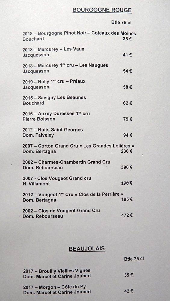Vins rouges : Bourgogne - Beaujolais
