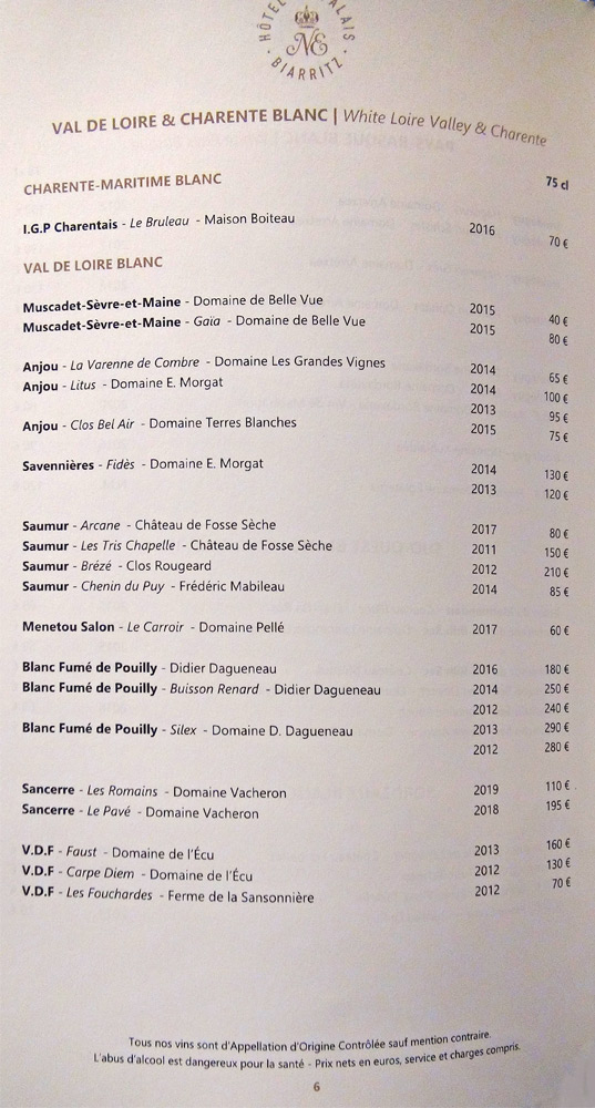 Vins blancs du Val de Loire et Charente