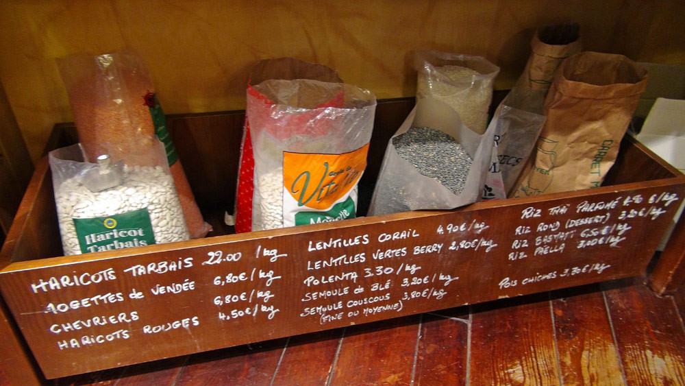 Haricots, lentilles, riz ... au détail
