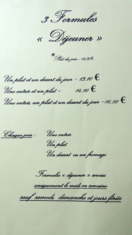 Formules "Déjeuner"
