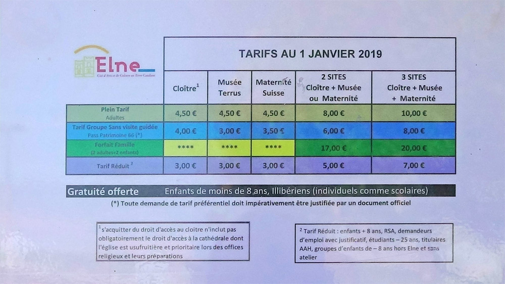 Tarifs de visite 2019