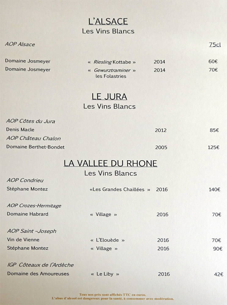 Vins blancs d'Alsace, du Jura et de la Vallée du Rhône