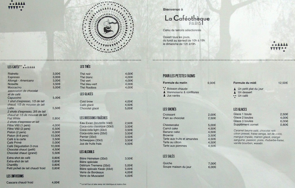 Les prestations proposées et leurs prix