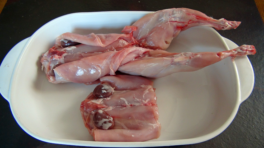 Le lapin : baron (râble et pattes) et râble