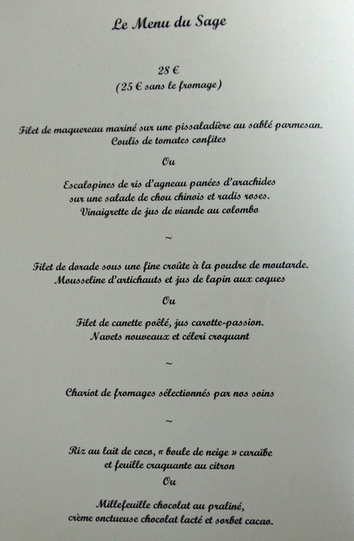 "Menu du Sage"