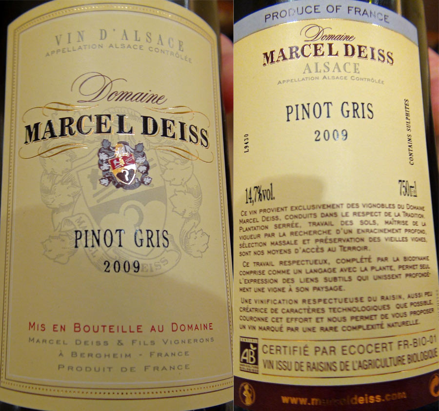 Pinot gris 2009 Marcel Deiss