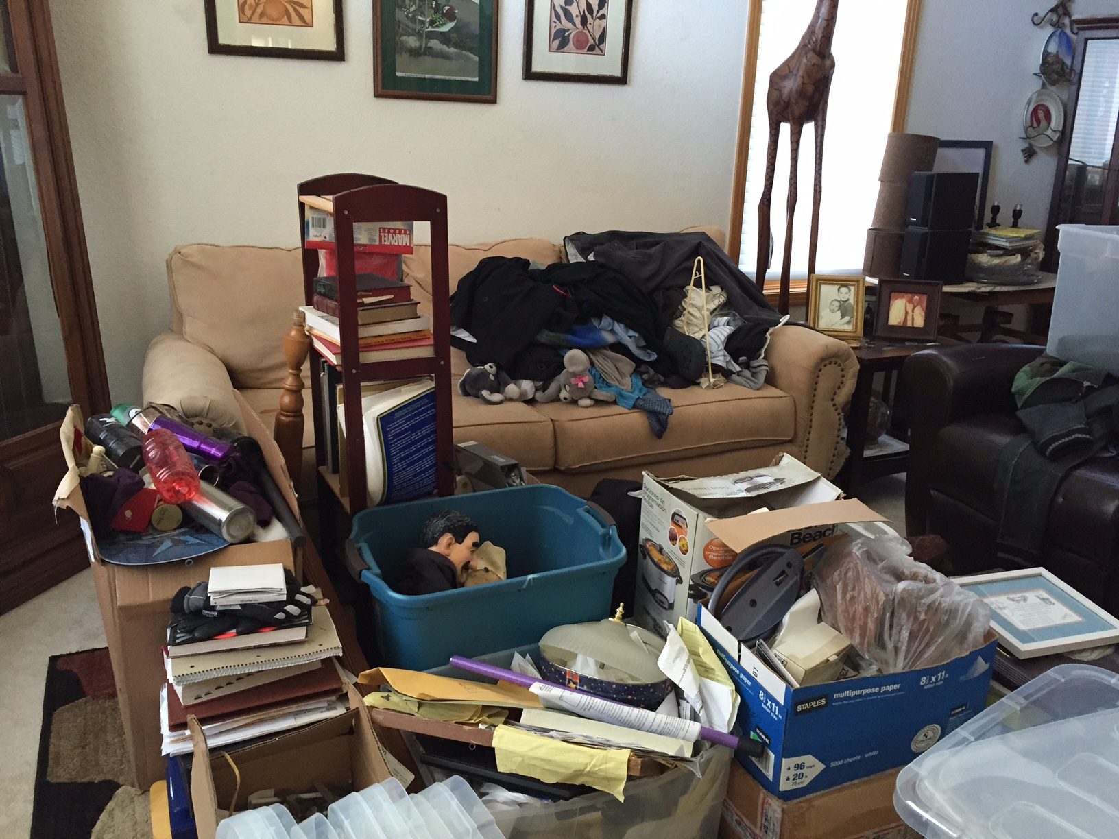 Living Room - Before. The whole home was decluttered, prior to a complete remodel!! 