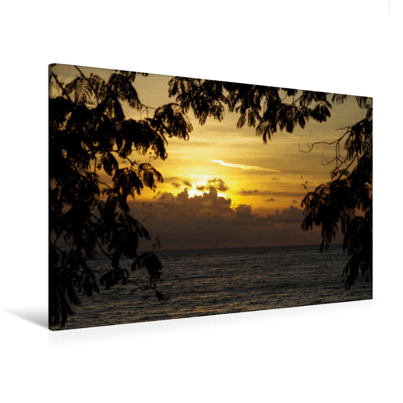 Farben am Meer (Premium Textil-Leinwand, Bild auf Keilrahmen)