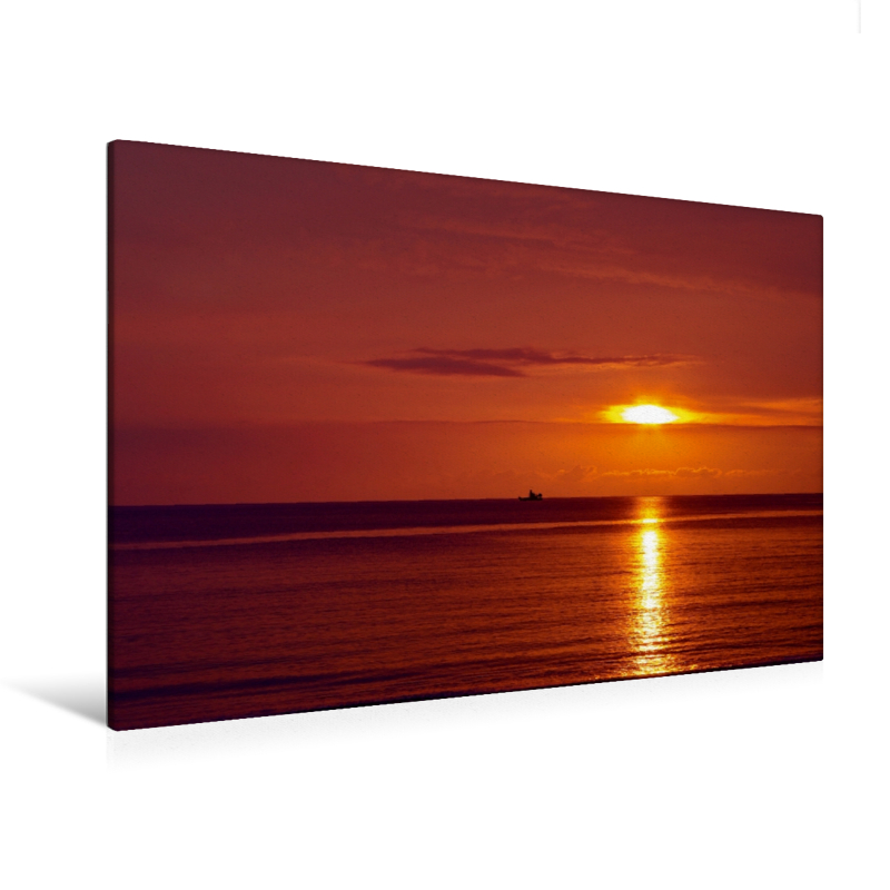 Farben am Meer (Premium Textil-Leinwand, Bild auf Keilrahmen)