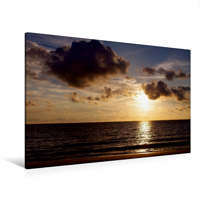Farben am Meer (Premium Textil-Leinwand, Bild auf Keilrahmen)