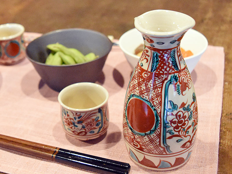 未使用美品【犬山焼 尾関作十郎】雲錦手 花瓶 花入 花器 紅葉/桜