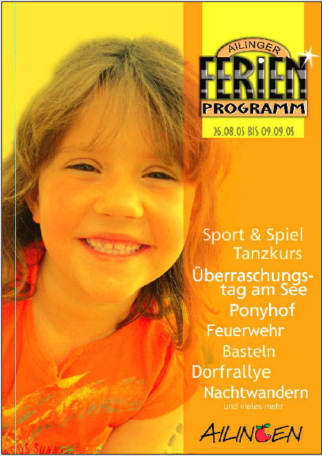 Ailingen Ferienprogramm Plakat von Christine Winghardt Friedrichshafen