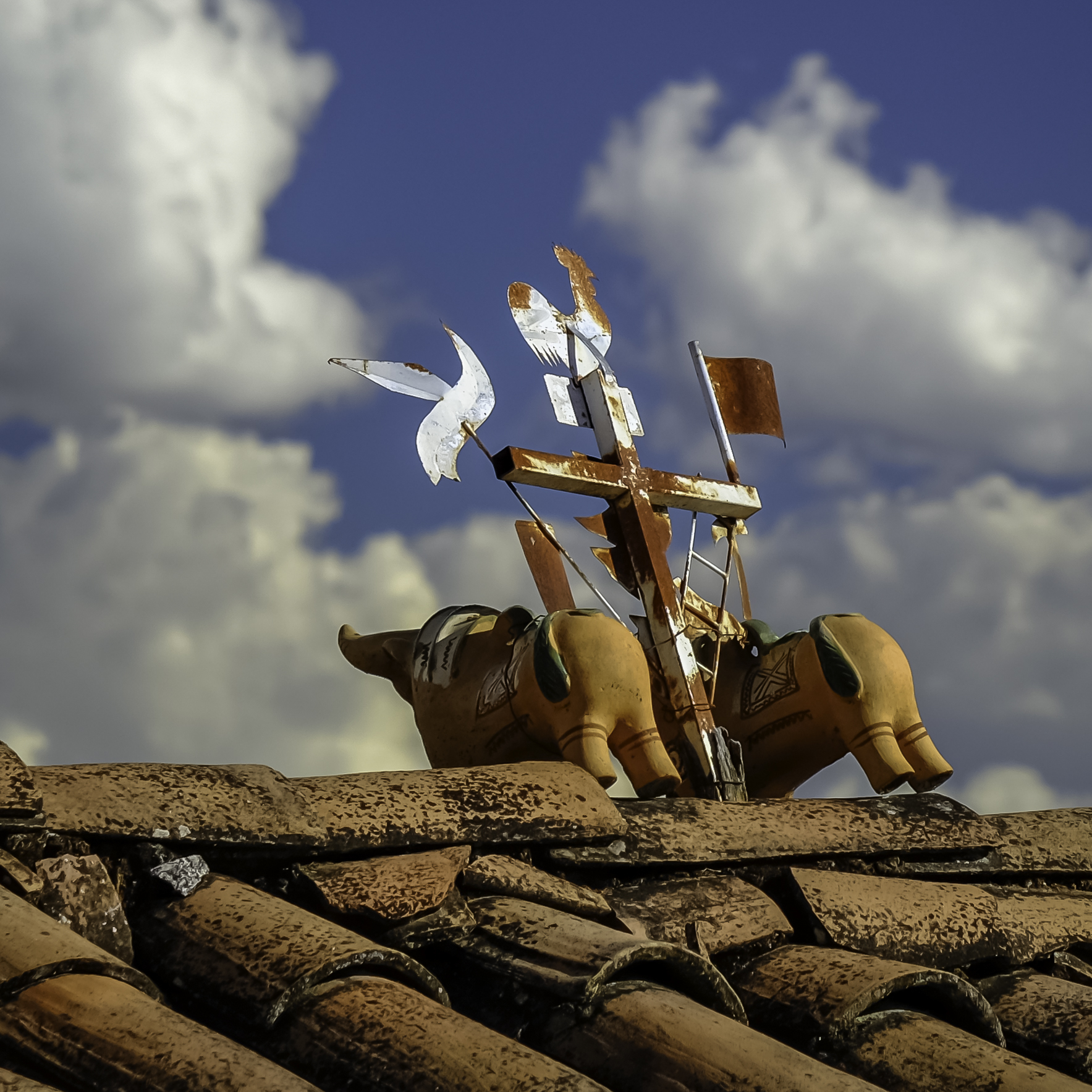 Amené par les Espagnols, le taureau est le symbole de prospérité. Les Incas ne connaissaient pas la roue ni la charrue