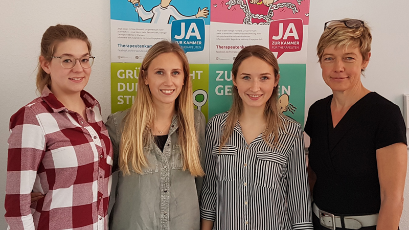 v.li. Laura Verkühlen, Veronika Hefke (Studiengang Logopädie), Ina Bening (Logopädin in eigener Praxis) Dr. Antje Orgassa (Hogeschool van Arnhem en Nijmegen). Daniela Hoffmann-Kruse (TKNRW e.V.), Judith Schneider (Studiengang Logopädie)