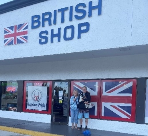 PSC Business Card enjoyed time in Largo, FL in a "British Shop" with Joe S and Jane, and Yoshi the dog