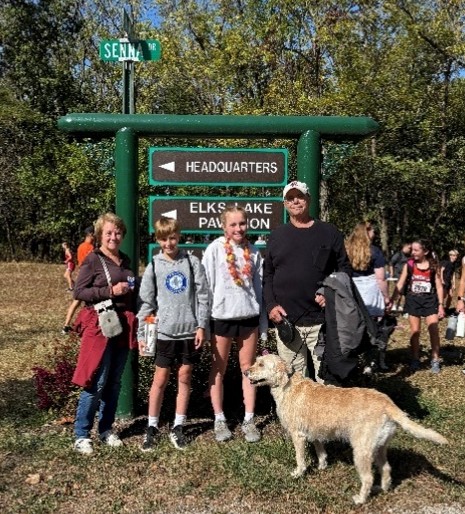 PSC Biz Card, and Jackie and Wally D. with grandkids at Lake of the Woods in Mahomet, IL