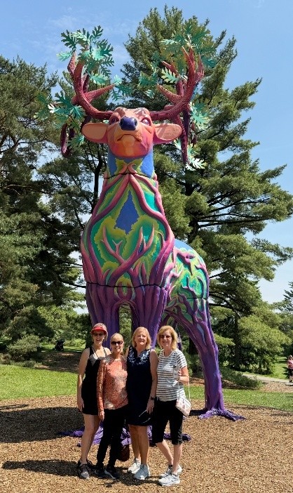 PSC Business Card tours the newest collection of art at Morton Arboretum with gal pals: Dawn R, Nancy G, Gail D and Sandy L