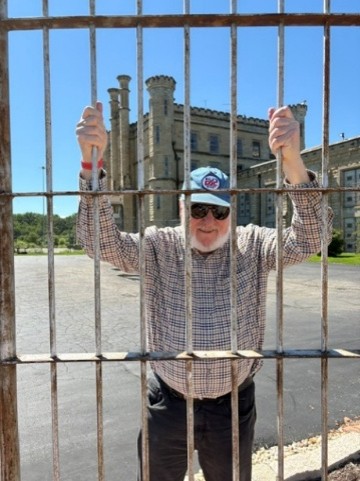 PSC Ball Cap AND Barry S behind bars at Old Joliet Prison on RT 66