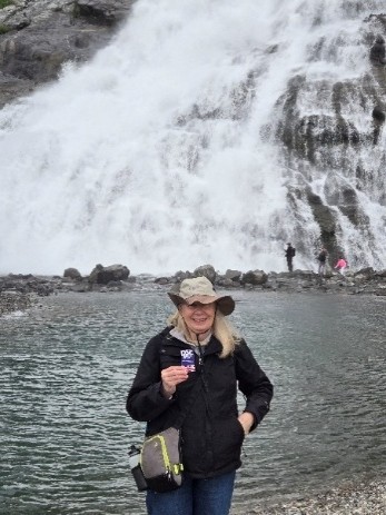 PSC Business Card and Barb W visited Nugget Falls in Juneau, Alaska