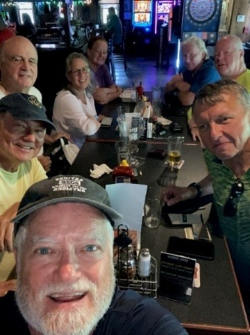 PSC Biz Card took the photo as John O’Sullivan celebrated his retirement after a Thursday bike ride. What a Card!