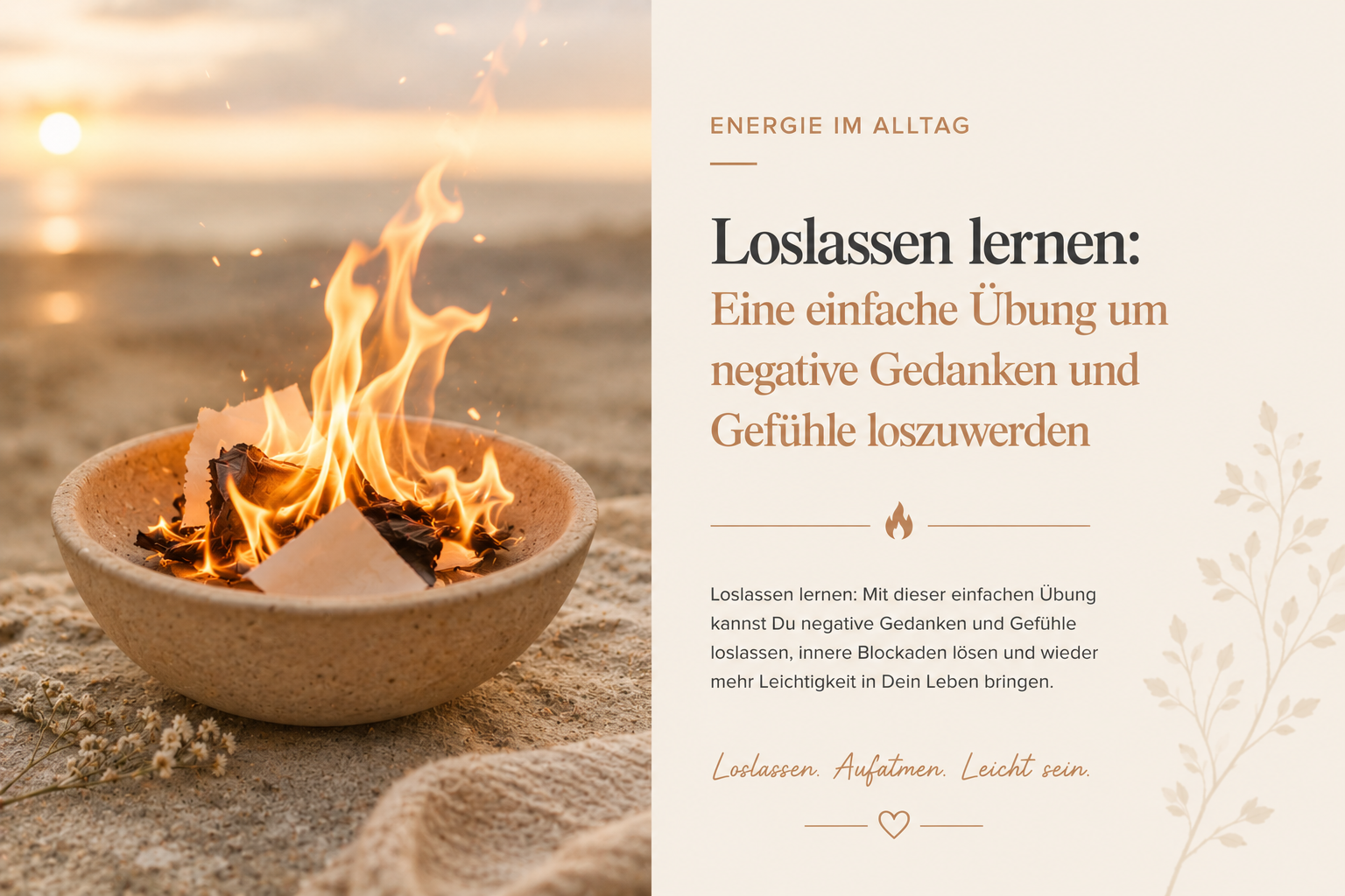 Loslassen lernen: Eine einfache Übung um negative Gedanken und Gefühle loszuwerden