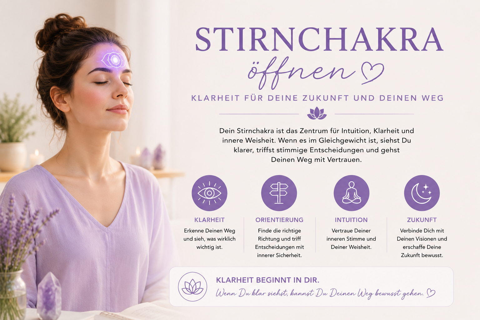 Stirnchakra öffnen – Klarheit für Deine Zukunft und Deinen Weg